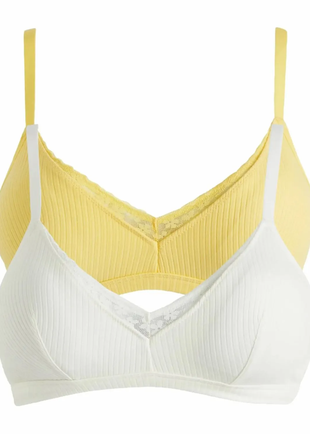 Damen bonprix Nachhaltigere Materialien|Bhs|Gepolstertes Bralette ohne Bügel mit Bio-Baumwolle (2er Pack)