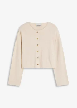 Damen bonprix Pullover & Strickjacken|Zweiteiler & Sets|Gerippte Feinstrickjacke
