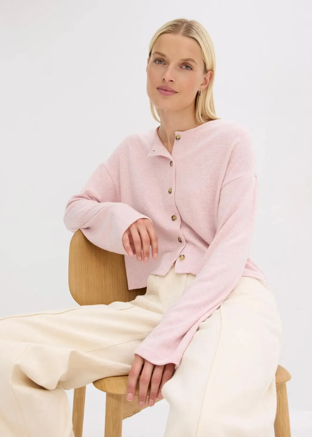 Damen bonprix Bekleidung·Umstandsmode|Strickmode|Gerippte Feinstrickjacke