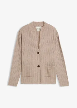 Herren bonprix Große Größen|Pullover & Strickjacken|gerippte Feinstrickjacke