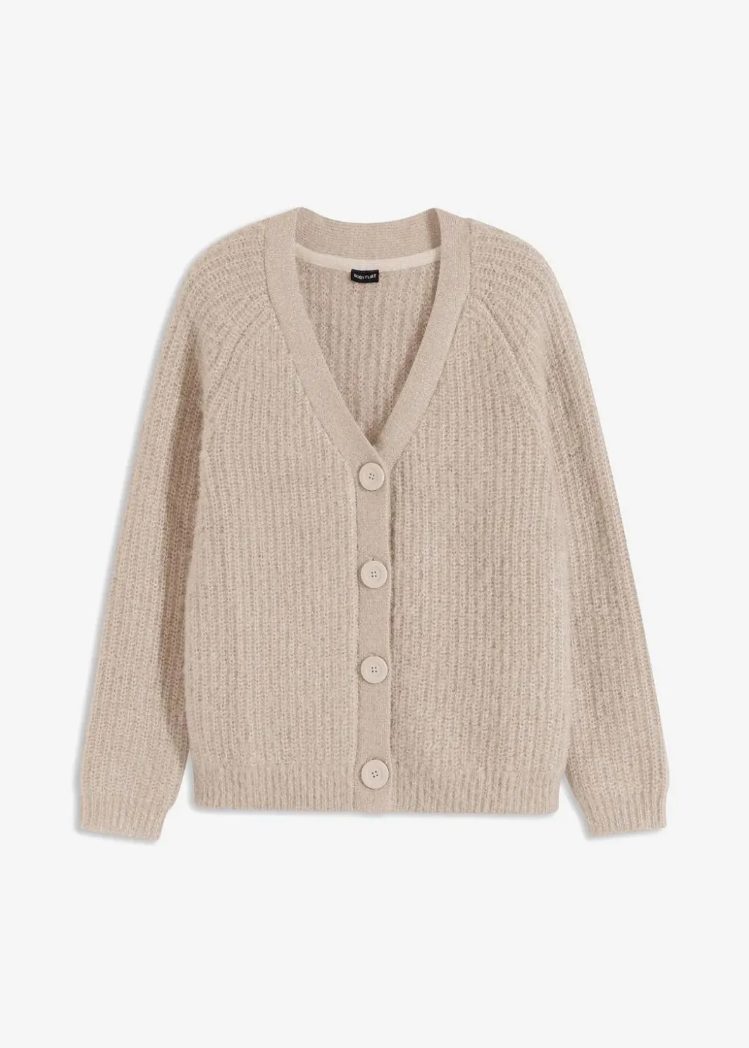 Damen bonprix Pullover & Strickjacken|Strickmode|Gerippte Grobstrickjacke
