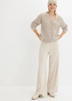 Damen bonprix Pullover & Strickjacken|Strickmode|Gerippte Grobstrickjacke