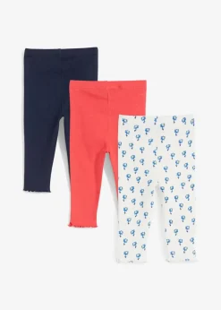 Kinder bonprix Mehrfachpacks|Hosen & Leggings|Gerippte Leggings aus Bio-Baumwolle (3er Pack)