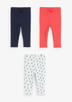Kinder bonprix Mehrfachpacks|Hosen & Leggings|Gerippte Leggings aus Bio-Baumwolle (3er Pack)