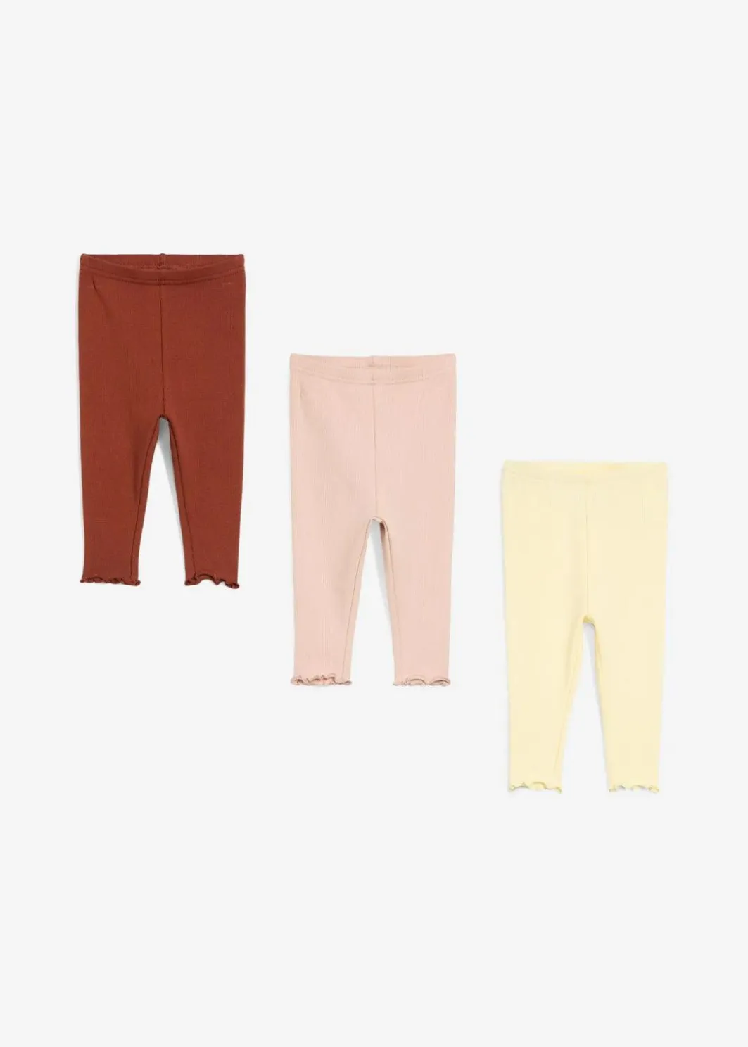 Best Gerippte Leggings aus Bio-Baumwolle mit Volants (3er Pack) Kinder Mehrfachpacks|Hosen & Leggings