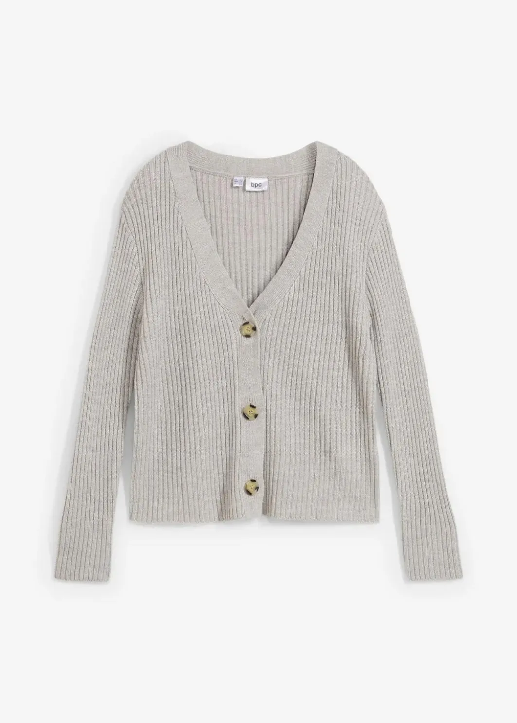 Damen bonprix Strickmode|Pullover & Strickjacken|Gerippte Strickjacke