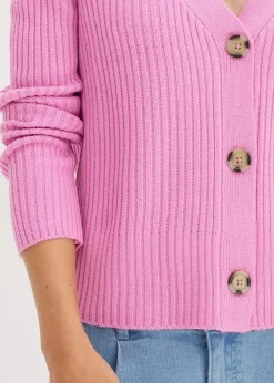 Clearance Gerippte Strickjacke Damen Bekleidung·Jeans|Pullover & Strickjacken