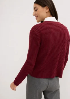 Damen bonprix Bekleidung·Jeans|Pullover & Strickjacken|Gerippte Strickjacke