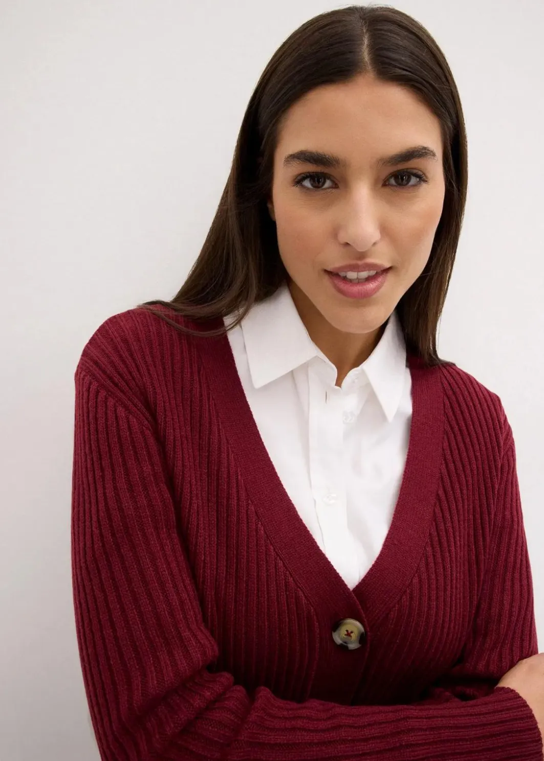 Damen bonprix Bekleidung·Jeans|Pullover & Strickjacken|Gerippte Strickjacke
