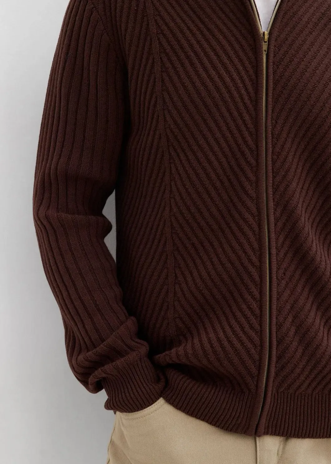 Best Gerippte Strickjacke aus Baumwoll-Mix Herren Große Größen|Pullover & Strickjacken