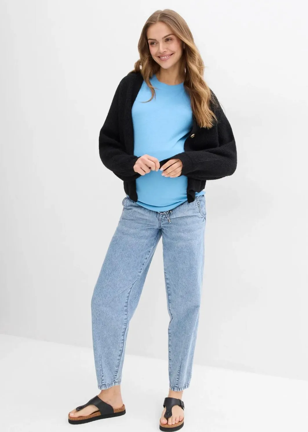 Damen bonprix Bekleidung·Blazer|Umstandsmode|Gerippte Umstandsshirts aus reiner Bio-Baumwolle (2er Pack)