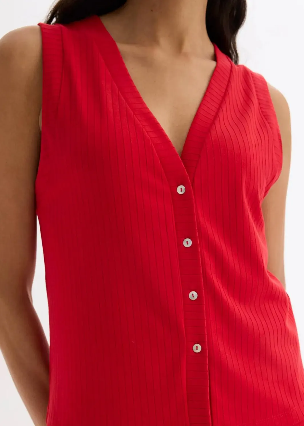 Best Gerippte Weste in Strickoptik Damen Sweat|Jacken & Mäntel