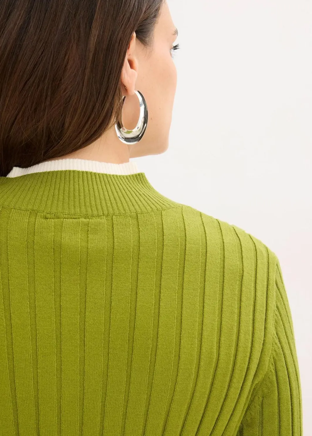 Sale Gerippter Feinstrickpullover mit Viskose in 2 in 1 Optik Damen Pullover & Strickjacken|Strickmode