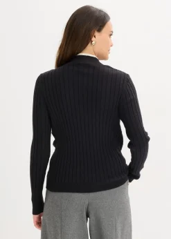 Damen bonprix Bekleidung·Umstandsmode|Bekleidung·Jeans|Gerippter Feinstrickpullover mit Viskose in 2 in 1 Optik