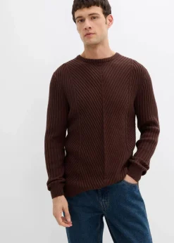Online Gerippter Pullover aus Baumwoll-Mix Herren Große Größen|Pullover & Strickjacken