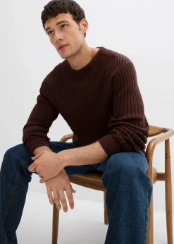 Online Gerippter Pullover aus Baumwoll-Mix Herren Große Größen|Pullover & Strickjacken
