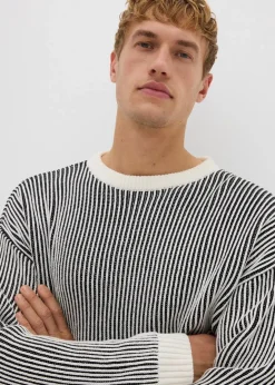 Clearance gerippter Pullover aus Baumwoll-Mix, Loose Fit Herren Große Größen|Pullover & Strickjacken