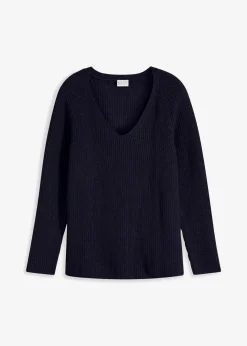 Damen bonprix Bekleidung·Umstandsmode|Strickmode|Gerippter Pullover aus reiner Baumwolle