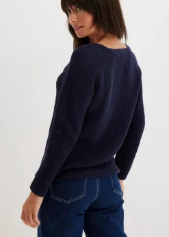Damen bonprix Bekleidung·Umstandsmode|Strickmode|Gerippter Pullover aus reiner Baumwolle
