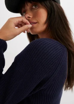 Damen bonprix Bekleidung·Umstandsmode|Strickmode|Gerippter Pullover aus reiner Baumwolle