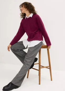 Hot Gerippter Pullover, verkürzt Damen Bekleidung·Umstandsmode|Bekleidung·Jeans