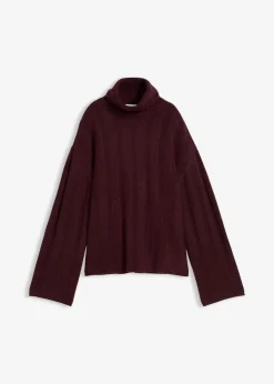 Outlet Gerippter Rollkragenpullover Damen Bekleidung·Umstandsmode|Strickmode