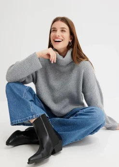 Damen bonprix Bekleidung·Umstandsmode|Bekleidung·Jeans|Gerippter Rollkragenpullover