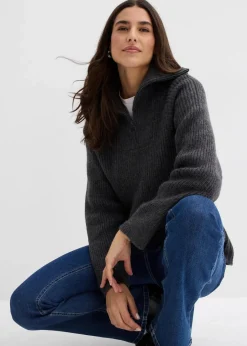 Best Gerippter Troyer Damen Bekleidung·Jeans|Pullover & Strickjacken