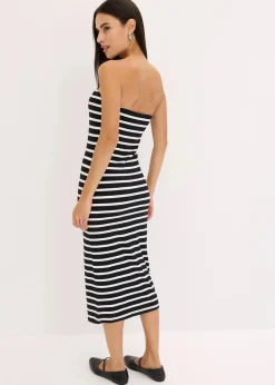 Clearance geripptes Bandeau-Kleid Damen Kleider