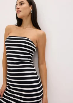 Clearance geripptes Bandeau-Kleid Damen Kleider