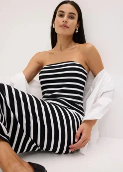 Clearance geripptes Bandeau-Kleid Damen Kleider