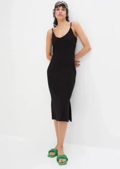 Damen bonprix Bekleidung·Pullover & Strickjacken|Kleider|Geripptes Bodycon-Kleid aus elastischem Baumwoll-Mix