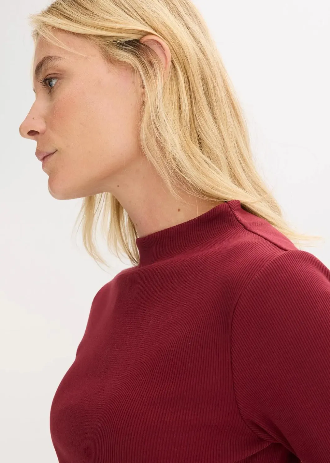 Damen bonprix Shirts & Tops|Geripptes Langarmshirt