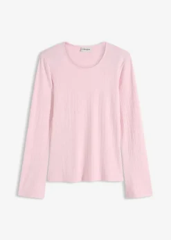 Outlet Geripptes Langarmshirt Damen Shirts & Tops|Basics