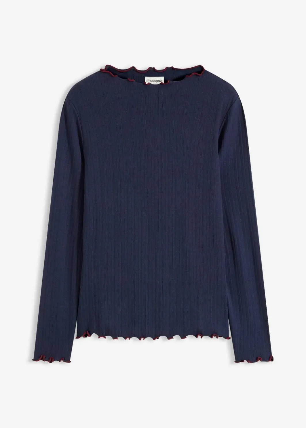 Damen bonprix Shirts & Tops|Geripptes Langarmshirt