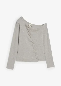 Clearance Geripptes Langarmshirt Damen Shirts & Tops|Nachhaltigere Materialien