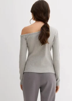 Clearance Geripptes Langarmshirt Damen Shirts & Tops|Nachhaltigere Materialien