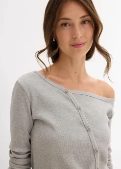 Clearance Geripptes Langarmshirt Damen Shirts & Tops|Nachhaltigere Materialien