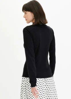 Damen bonprix Shirts & Tops|Geripptes Langarmshirt