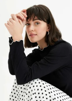 Damen bonprix Shirts & Tops|Geripptes Langarmshirt
