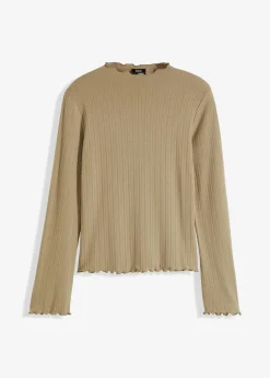 Damen bonprix Shirts & Tops|Geripptes Langarmshirt