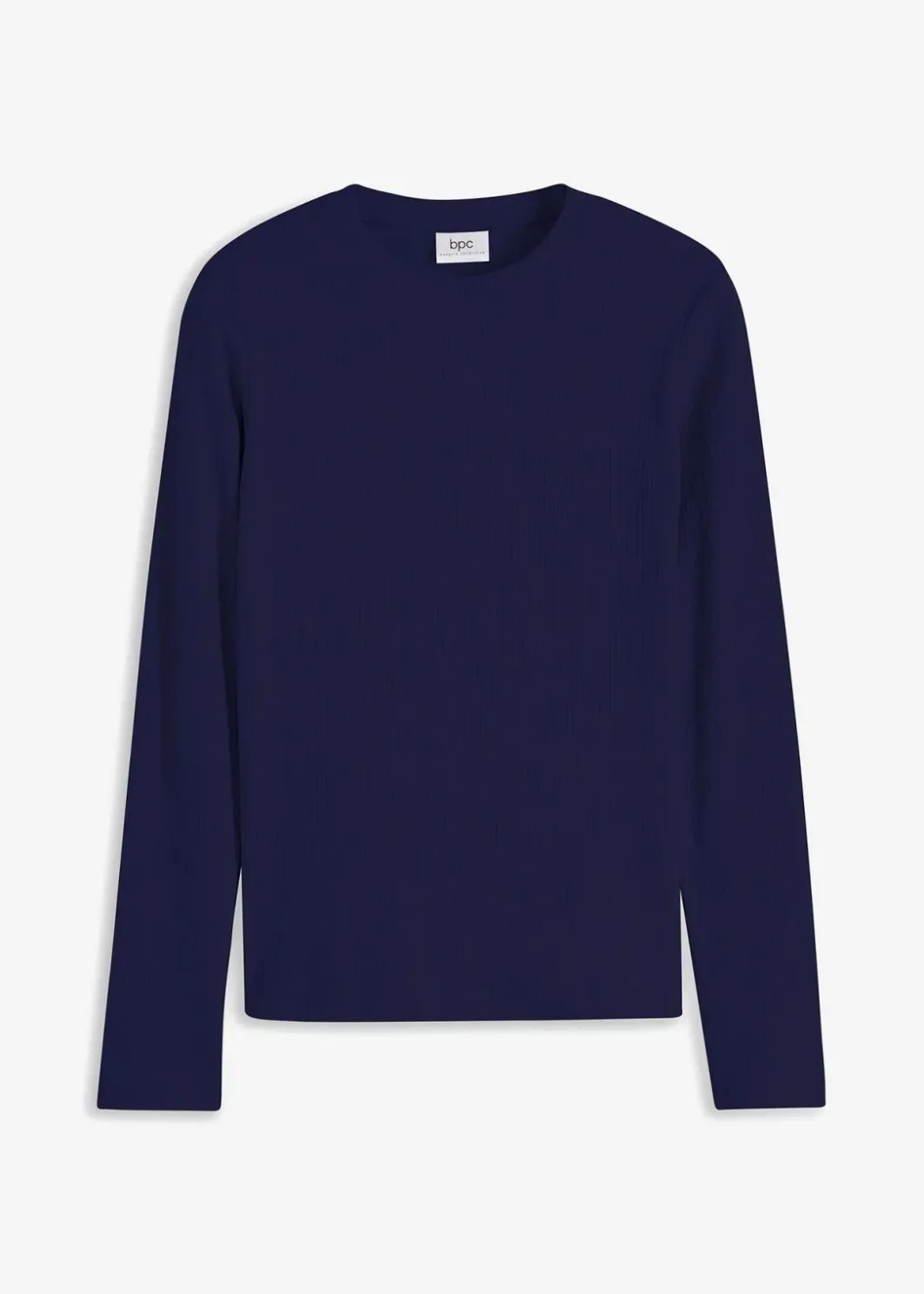 Damen bonprix Shirts & Tops|Basics|Geripptes Langarmshirt aus reiner Baumwolle