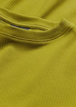 Online Geripptes Langarmshirt aus reiner Baumwolle Damen Shirts & Tops|Basics