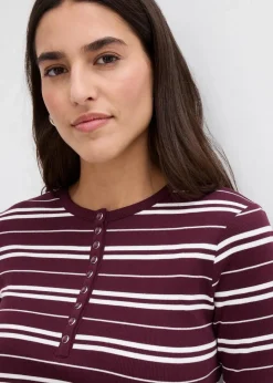 Best Geripptes Langarmshirt aus Bio-Baumwollmix Damen Shirts & Tops