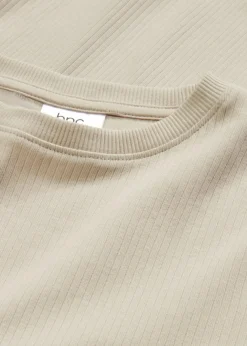 Damen bonprix Shirts & Tops|Basics|Geripptes Langarmshirt aus reiner Baumwolle