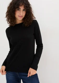 Damen bonprix Bekleidung·Röcke|Basics|Geripptes Langarmshirt aus reiner Baumwolle