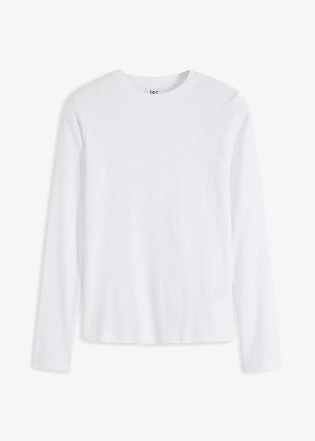 Damen bonprix Shirts & Tops|Basics|Geripptes Langarmshirt aus reiner Baumwolle