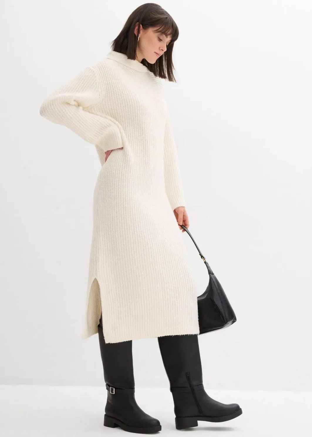 Sale Geripptes Strickkleid Damen Bekleidung·Umstandsmode|Bekleidung·Pullover & Strickjacken