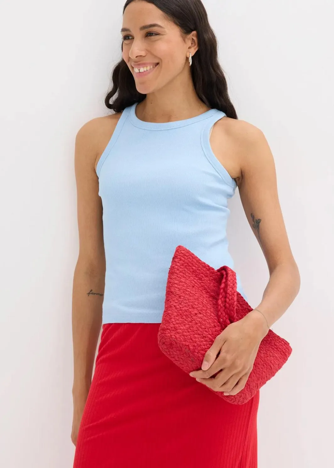 Damen bonprix Wäsche·Unterhemden|Bekleidung·Röcke|Geripptes Tanktop