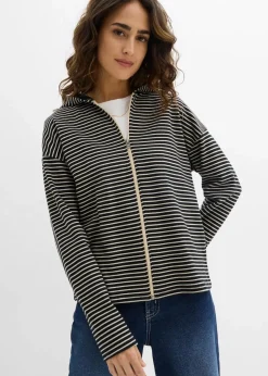 Online Gestreifte Sweatjacke aus Baumwoll-Mix Damen Bekleidung·Blusen & Tuniken|Sweat